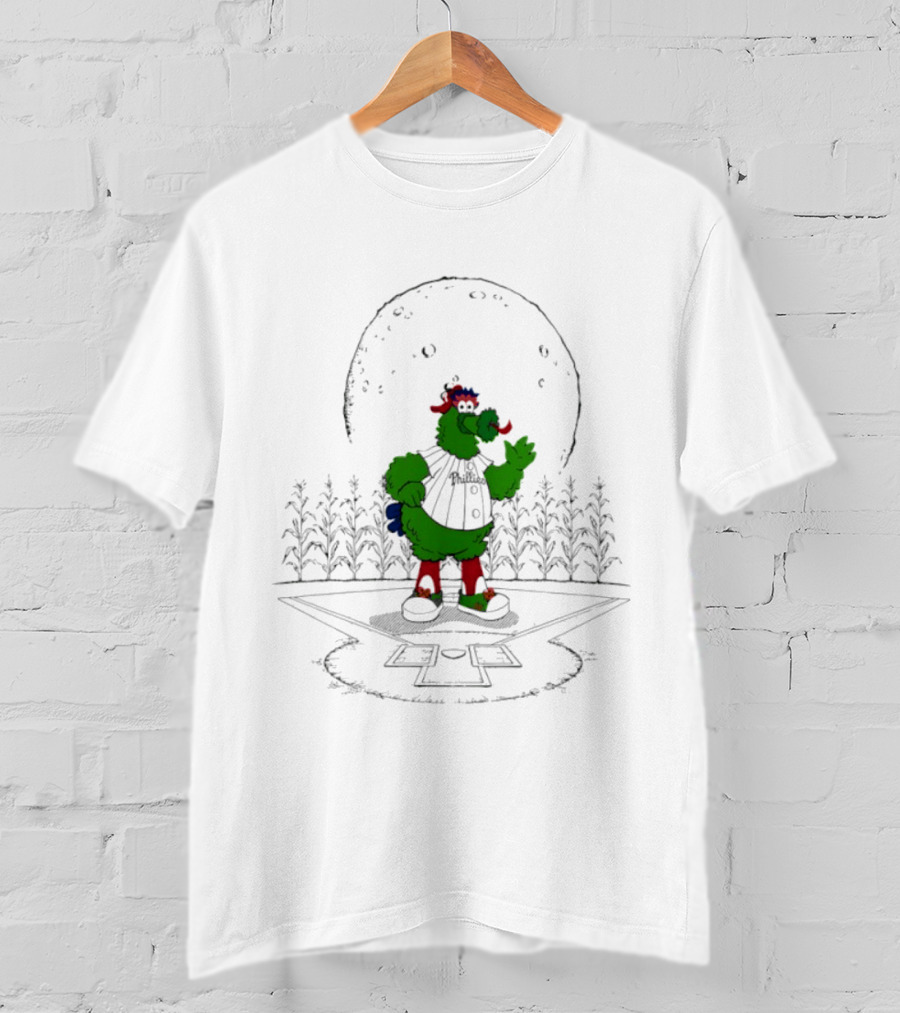 Philadelphia Phillies Phanatic MLB 2026 Season Field Of Dreams Moonlit Scene T-Shirt