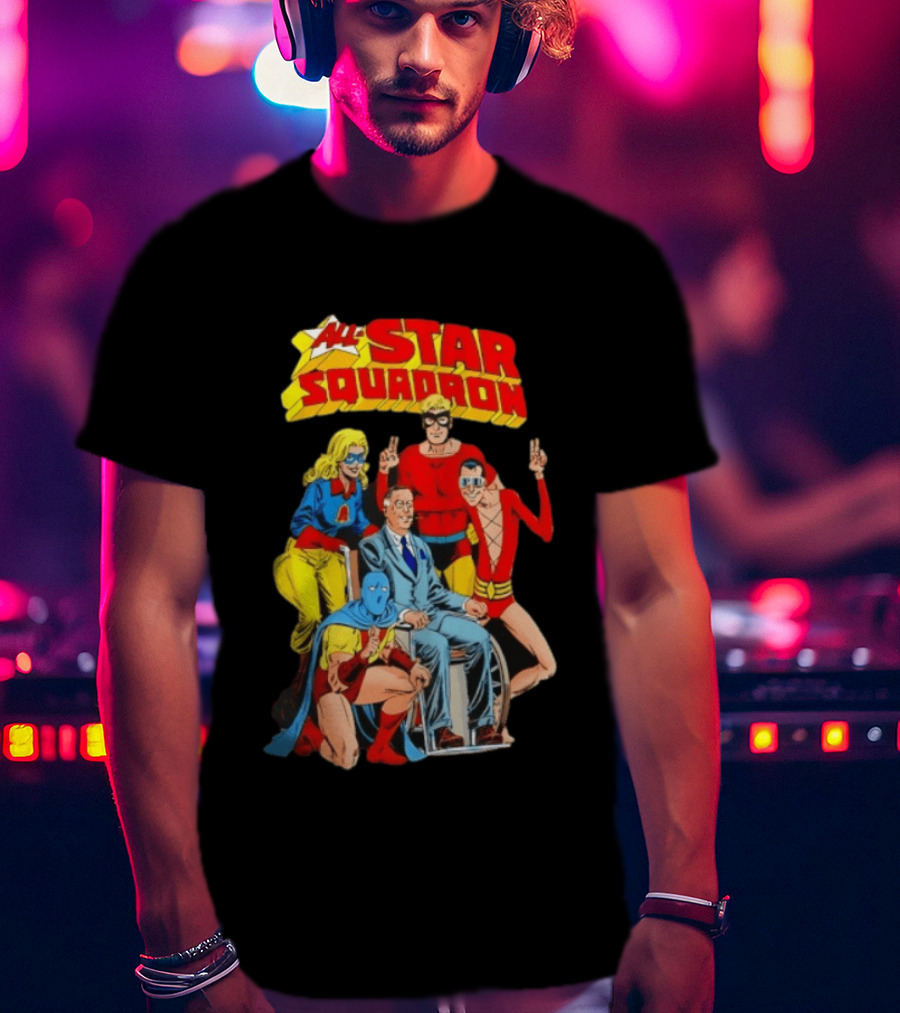 All Star Squadron DC Comics Superhero Team Cover T-Shirt