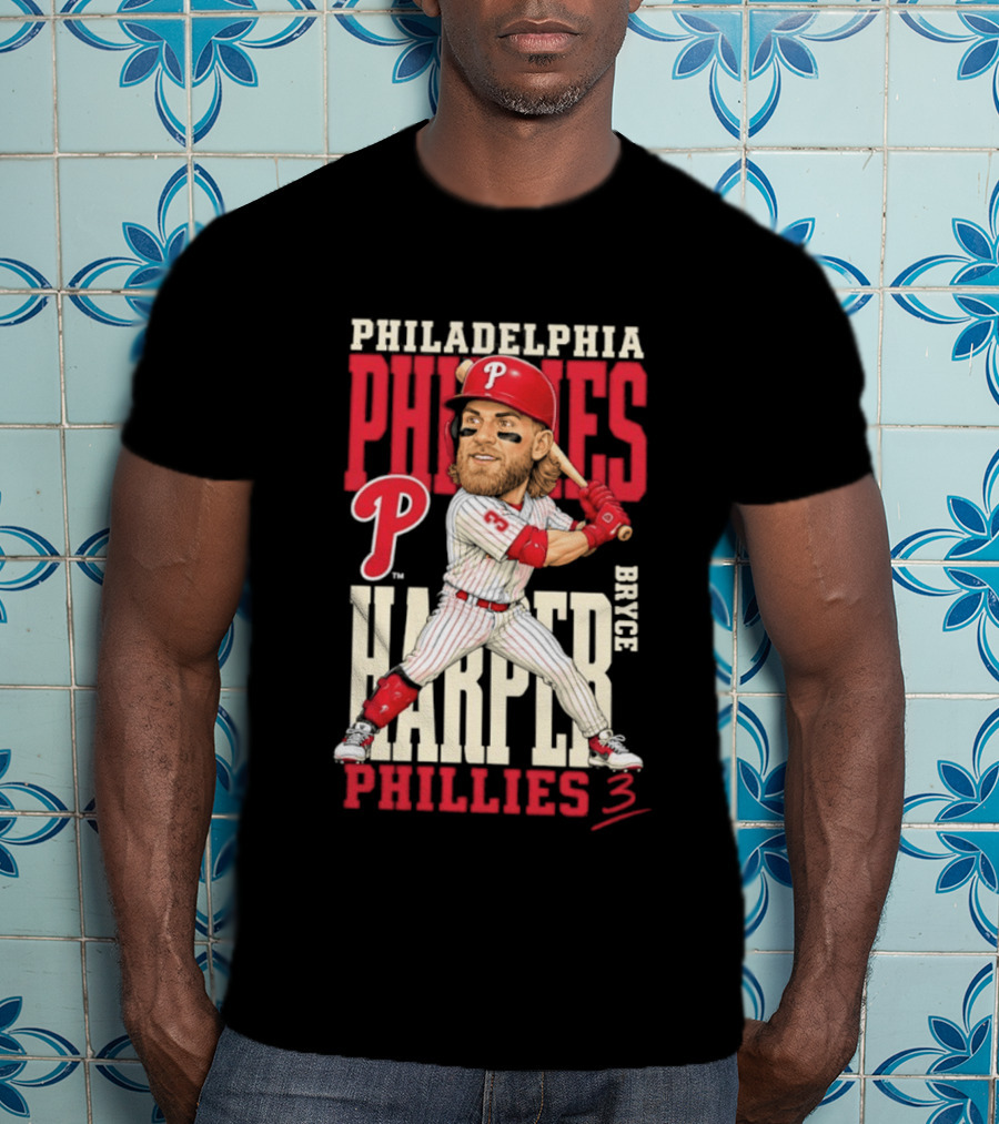Philadelphia Phillies Bryce Harper 3 Caricature 2026 MLB Season T-Shirt