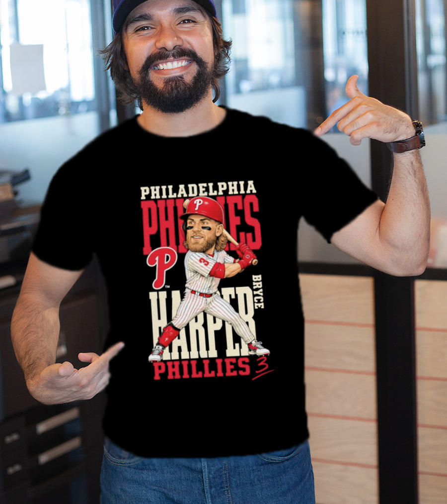 Philadelphia Phillies Bryce Harper 3 Caricature 2026 MLB Season T-Shirt