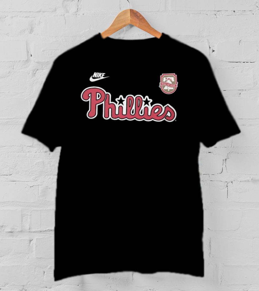 Nike Phillies Wall Of Fame Chase Utley 26 Philadelphia Text And Stars T-Shirt