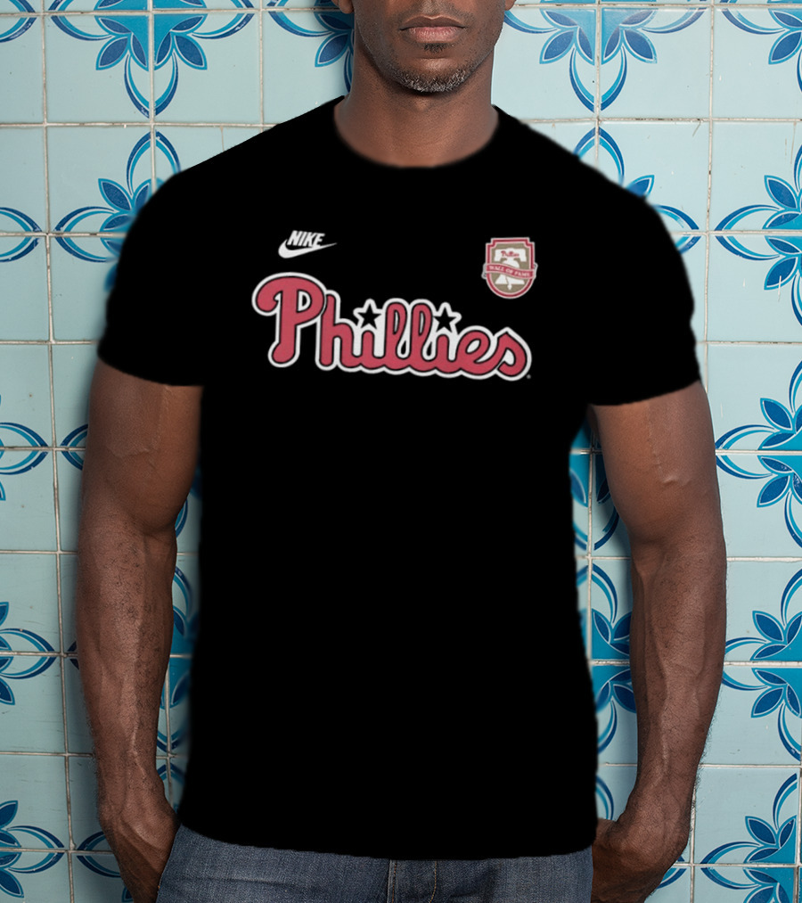Nike Phillies Wall Of Fame Chase Utley 26 Philadelphia Text And Stars T-Shirt
