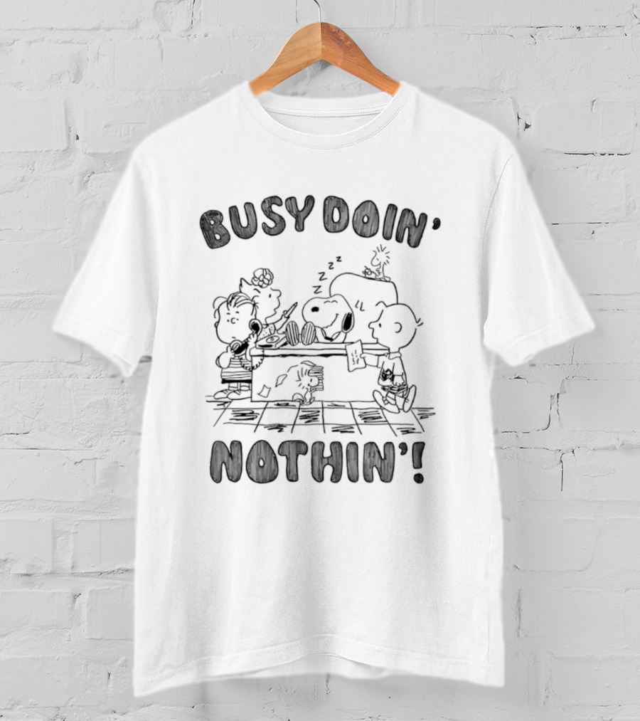 Snoopy Busy Doin' Nothin' Peanuts Comic Strip Characters Relaxation T-Shirt
