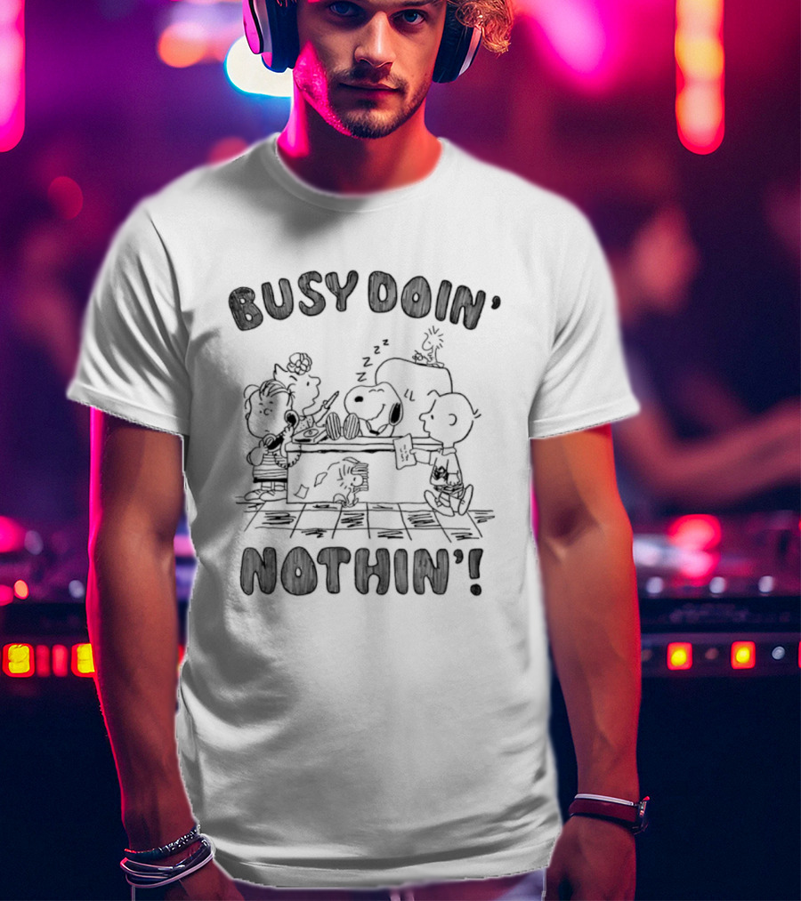 Snoopy Busy Doin' Nothin' Peanuts Comic Strip Characters Relaxation T-Shirt