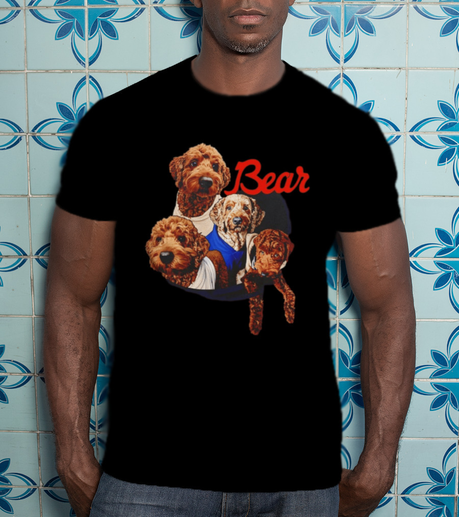 Chicago Bears Goldendoodle Four Dogs Bear T-Shirt