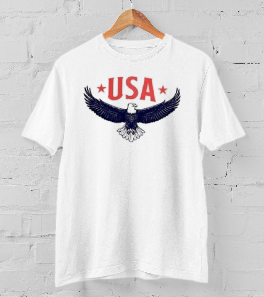USA Eagle Symbol With Stars Celebrating Freedom And Bravery T-Shirt