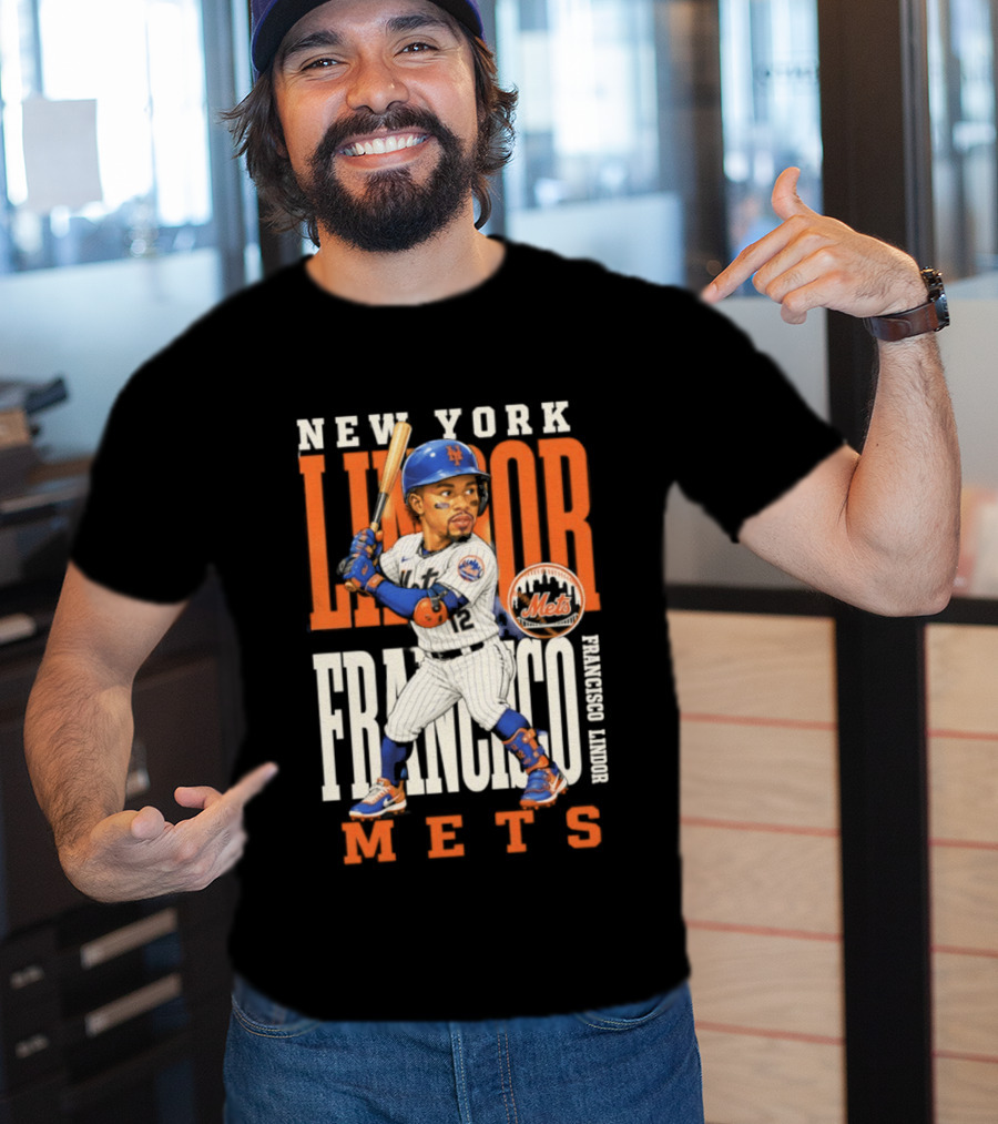 New York Lindor Francisco Mets 2026 Baseball Caricature T-Shirt