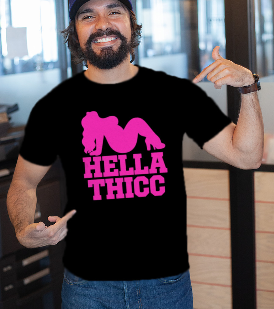 Hella Thicc Curvy Body Positive Pink T-Shirt