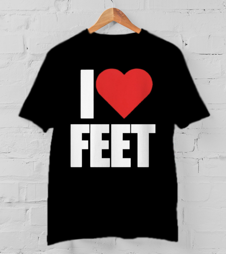 I Heart Feet Bold Red Heart Fun T-Shirt