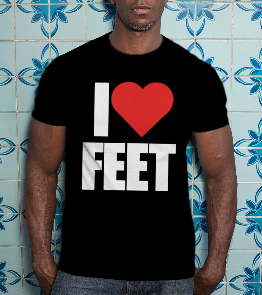I Heart Feet Bold Red Heart Fun T-Shirt