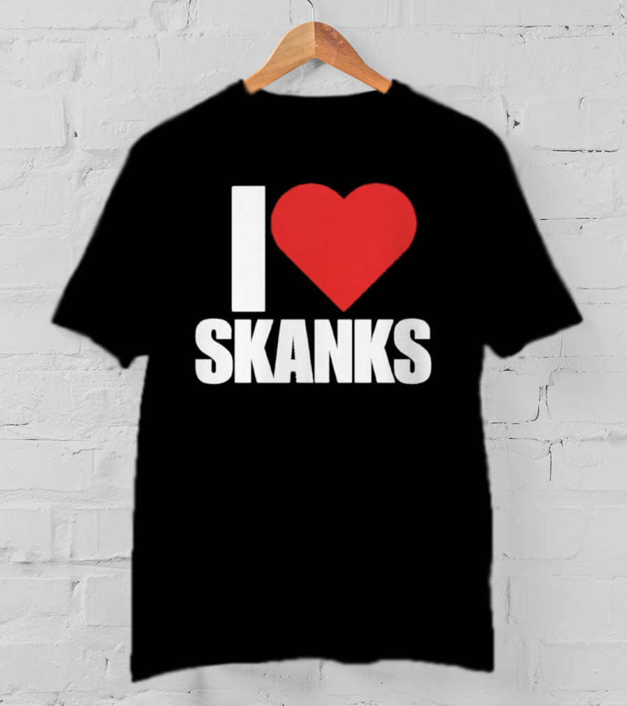 I Heart Skanks Red Love Symbol Humor T-Shirt