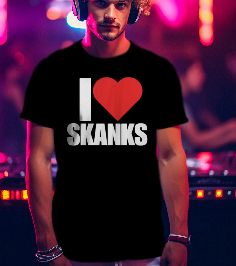 I Heart Skanks Red Love Symbol Humor T-Shirt