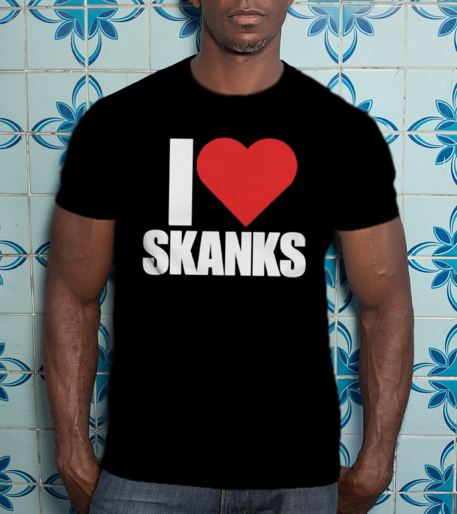 I Heart Skanks Red Love Symbol Humor T-Shirt