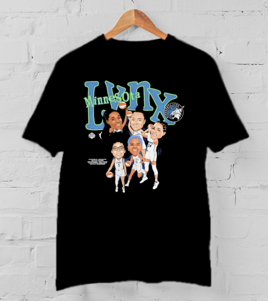 Minnesota Lynx WNBA Player Roster Caricature T-Shirt