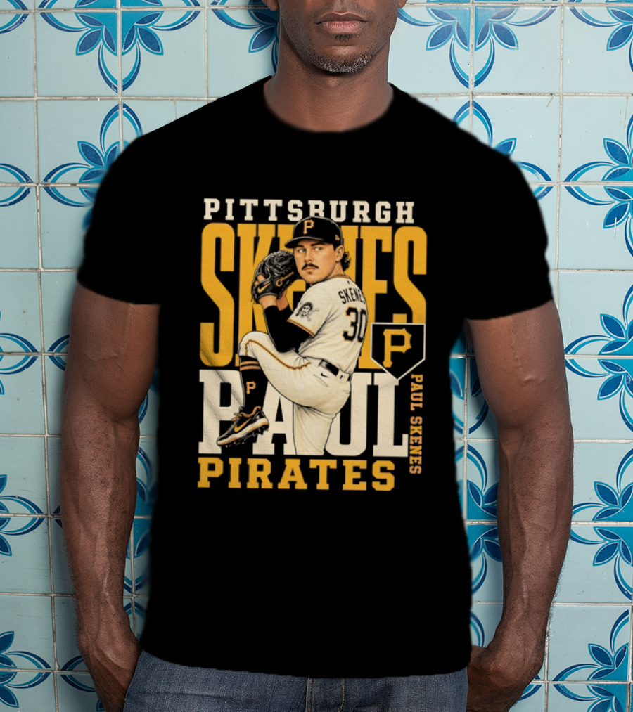 Pittsburgh Pirates Paul Skenes 34 Baseball Player Caricature 2026 Season T-Shirt
