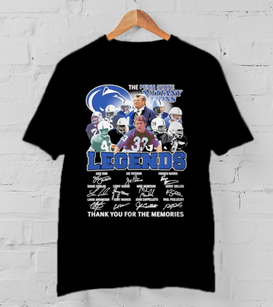 Penn State Nittany Lions Legends Thank You For The Memories Signatures T-Shirt
