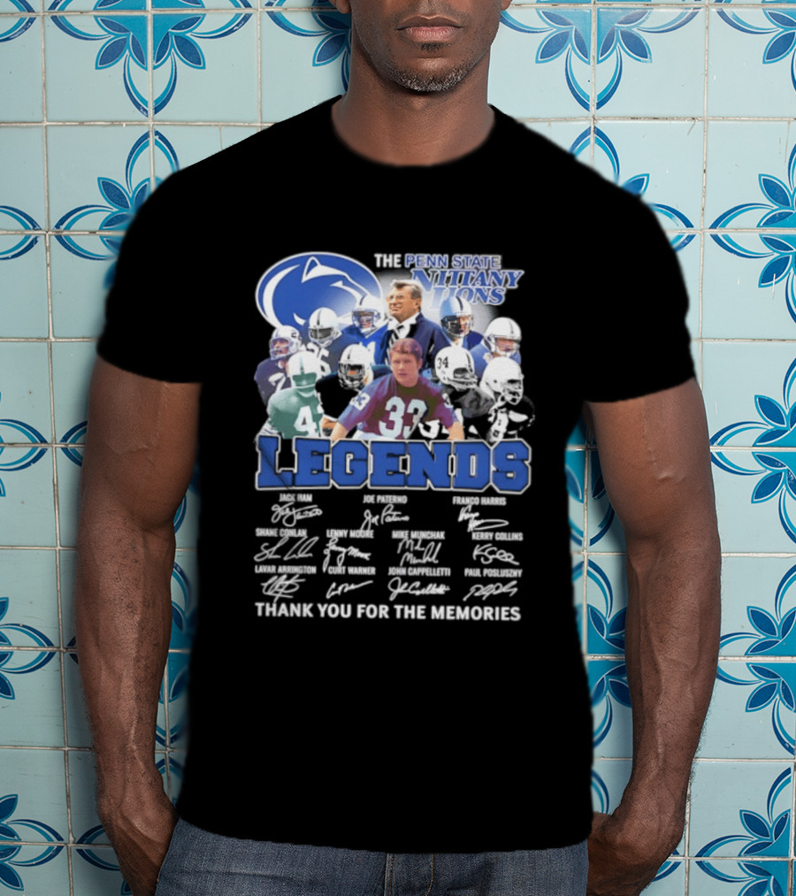 Penn State Nittany Lions Legends Thank You For The Memories Signatures T-Shirt
