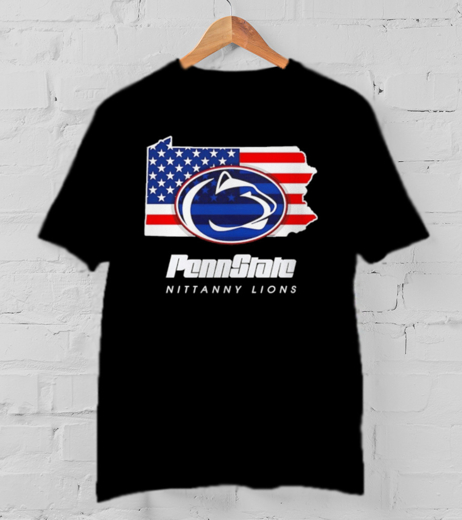 Penn State Nittany Lions Pennsylvania Flag American Pride T-Shirt