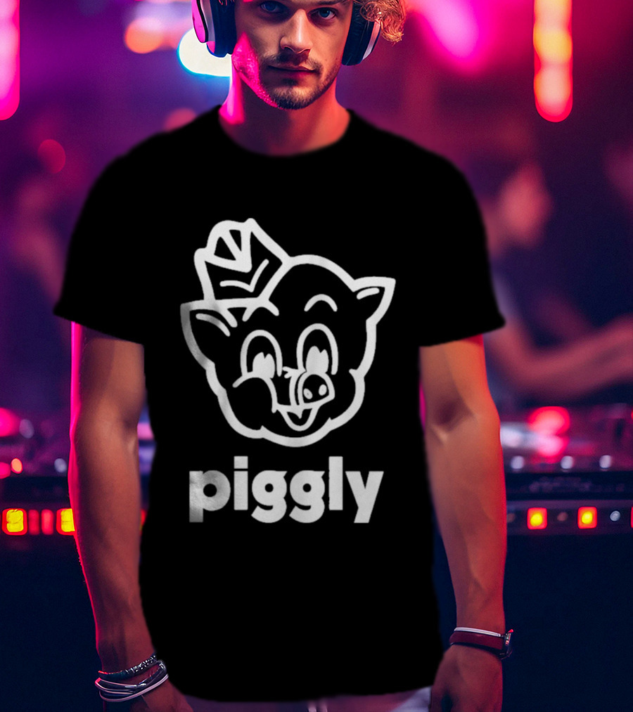 Piggly Wiggly Vintage Cartoon Mascot Retro Grocery T-Shirt