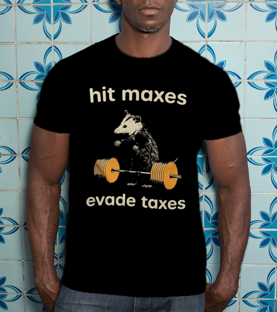 Hit Maxes Evade Taxes Mouse Bench Press T-Shirt