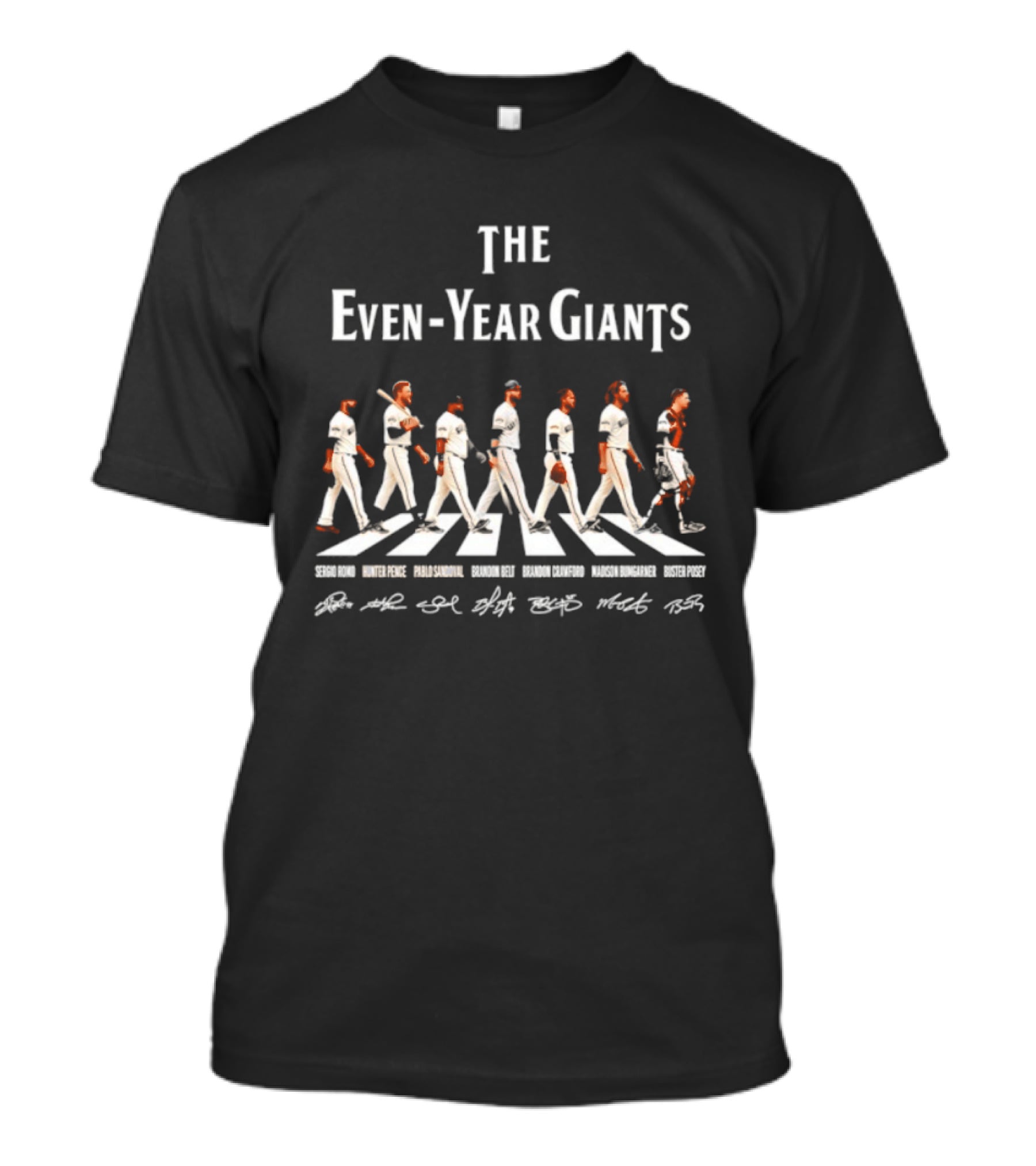 The Even Year Giants San Francisco Giants Player Abbey Road Beatles T-Shirt