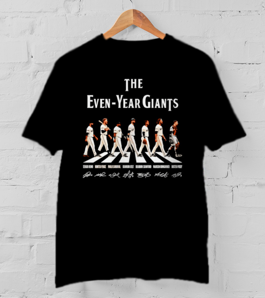 The Even Year Giants San Francisco Giants Player Abbey Road Beatles T-Shirt