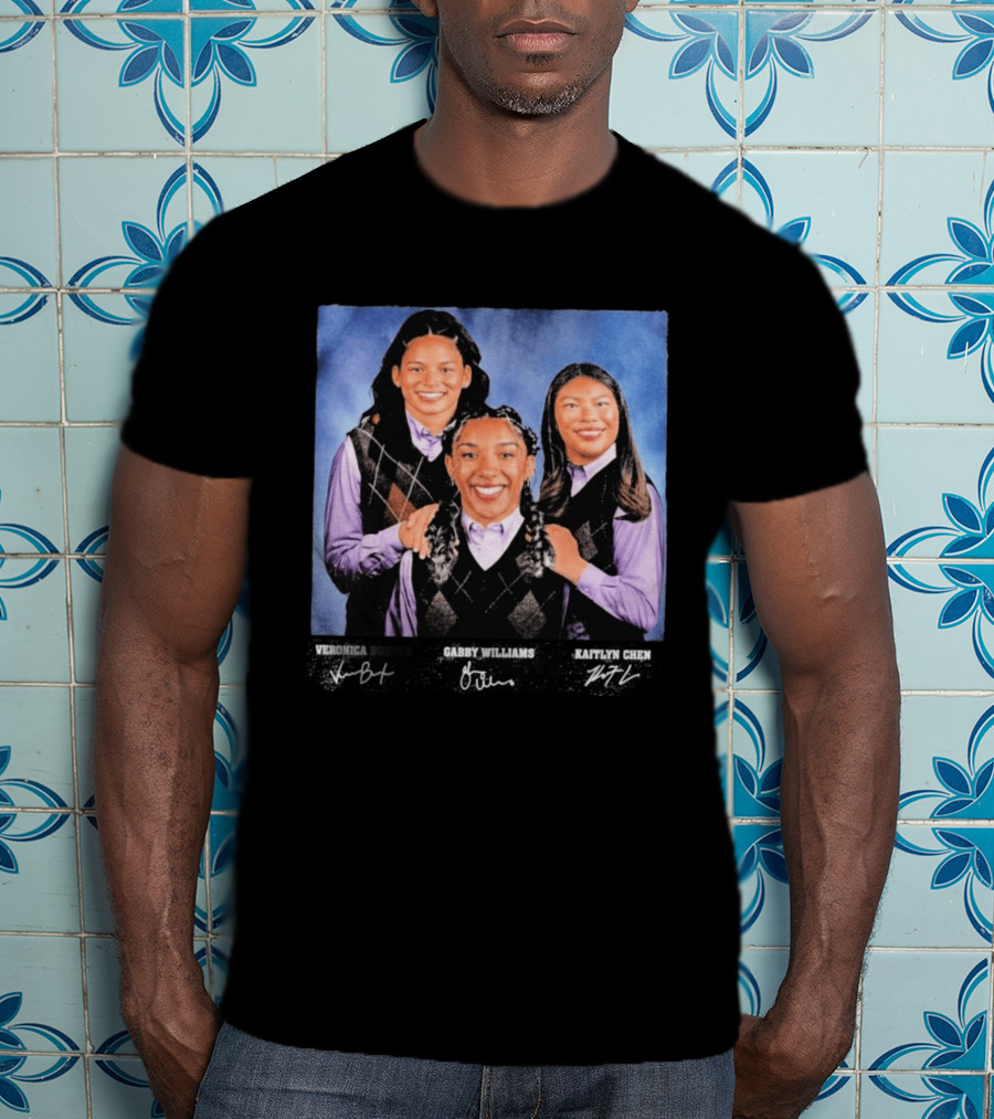 Veronica Burton Gabby Williams Kaitlyn Chen Step Brothers Argyle Sweater Purple T-Shirt
