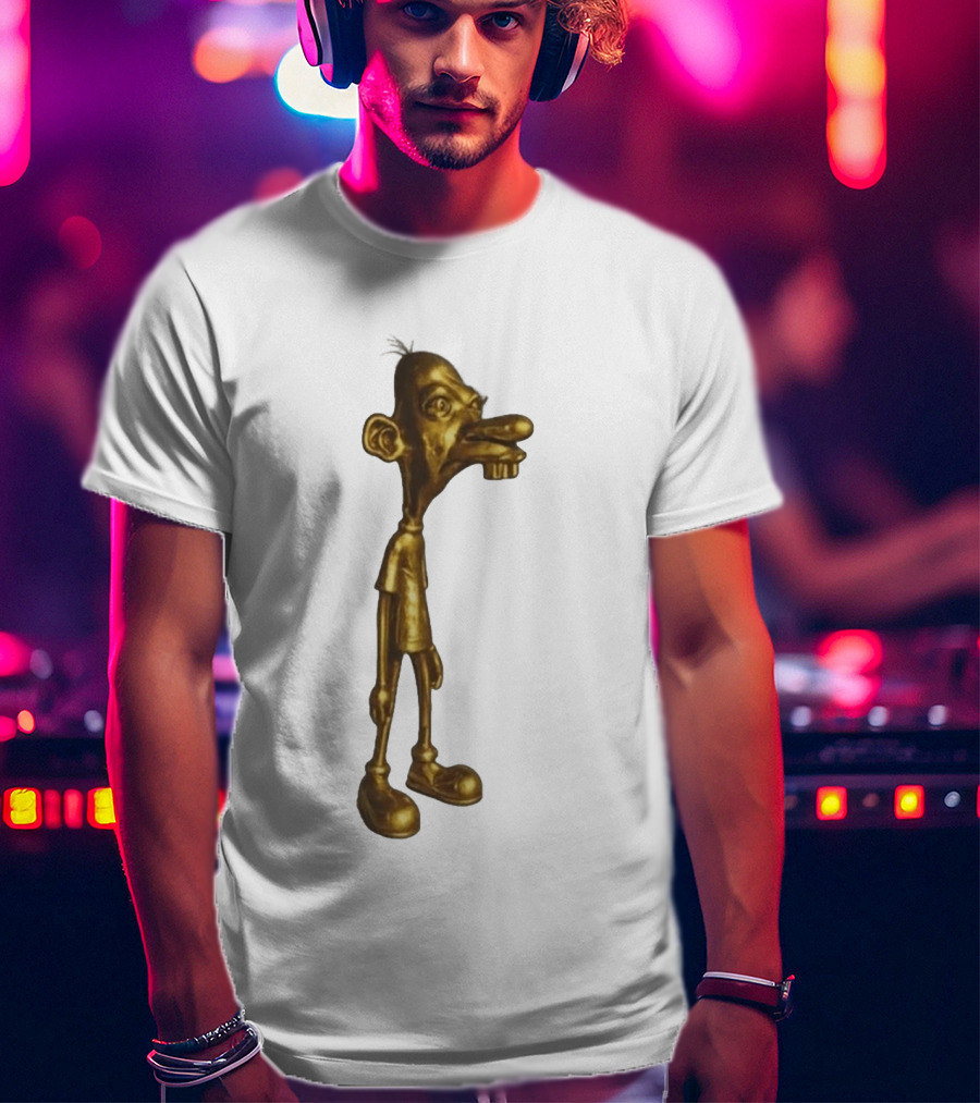 Neegy Meme Cartoon Golden Character Statue T-Shirt