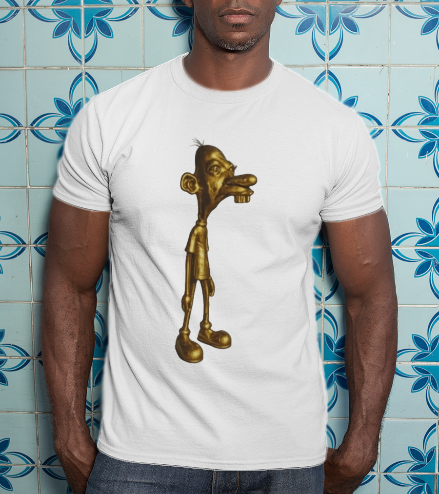 Neegy Meme Cartoon Golden Character Statue T-Shirt