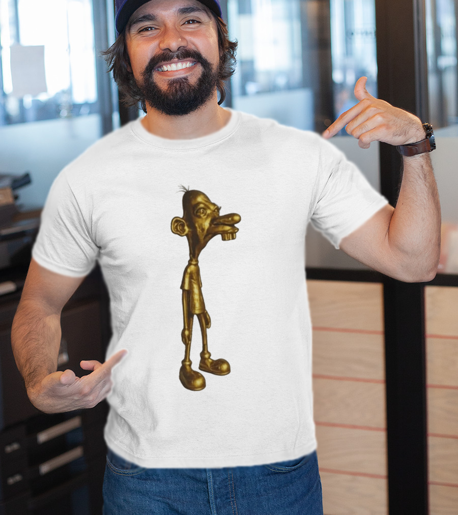 Neegy Meme Cartoon Golden Character Statue T-Shirt