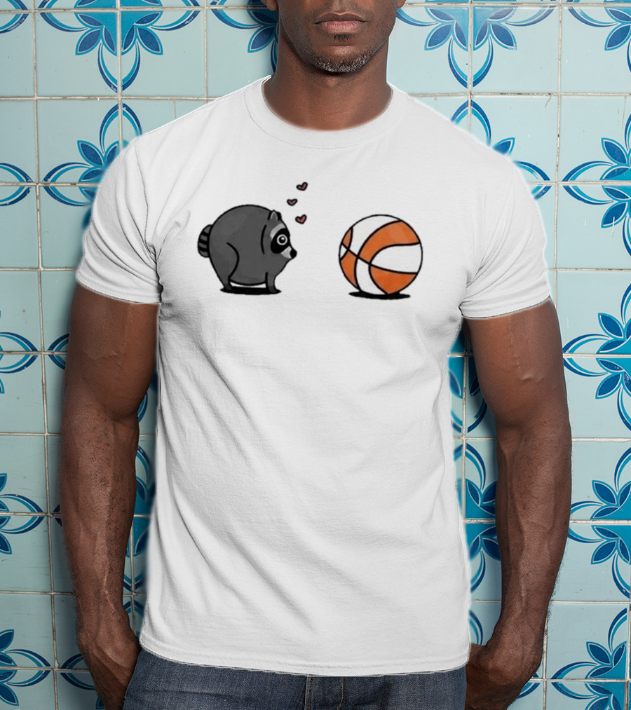 Seattle Storm Raccoon Hearts Basketball Jimothy Loves Hoops T-Shirt