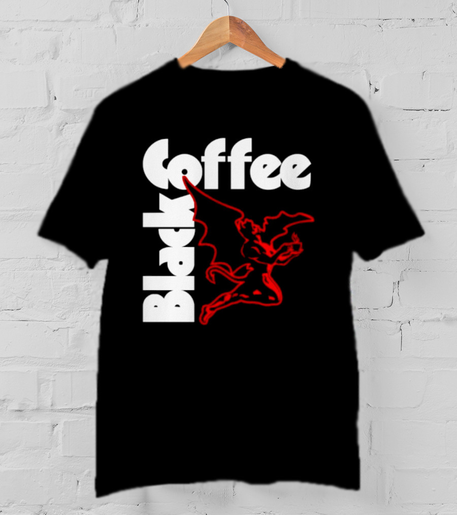 Black Coffee Devil Caffeine Drinking T-Shirt
