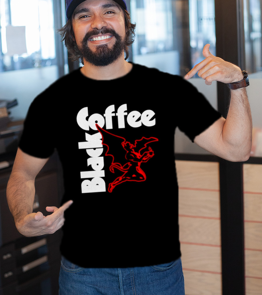Black Coffee Devil Caffeine Drinking T-Shirt