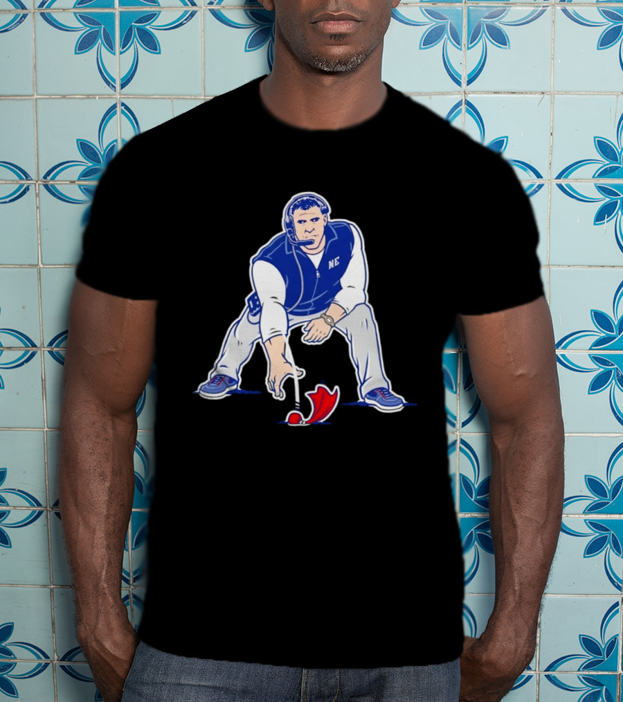 New England Patriots NE Coach Three Point Stance T-Shirt