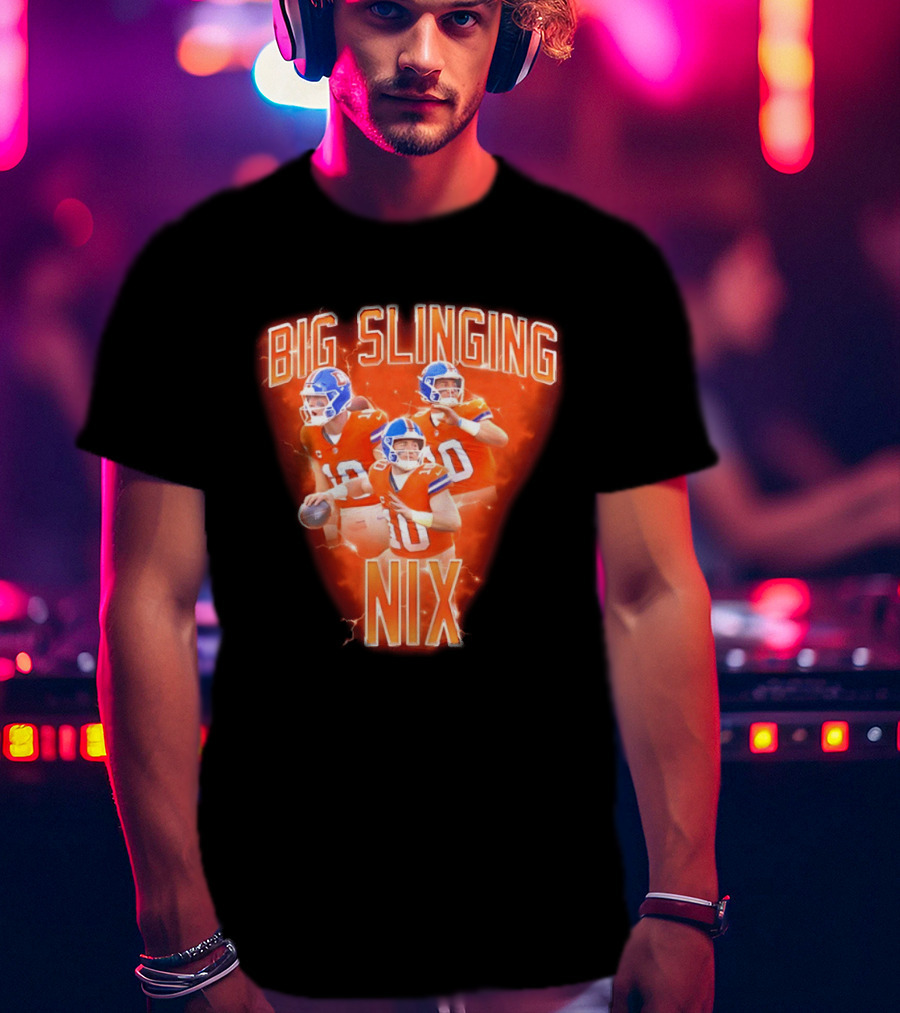 Denver Broncos Big Slinging Bo Nix Collage T-Shirt