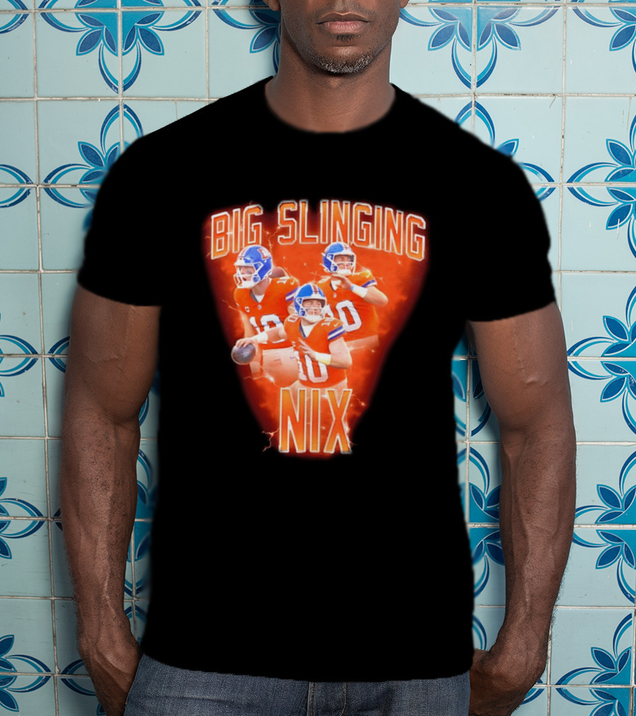 Denver Broncos Big Slinging Bo Nix Collage T-Shirt