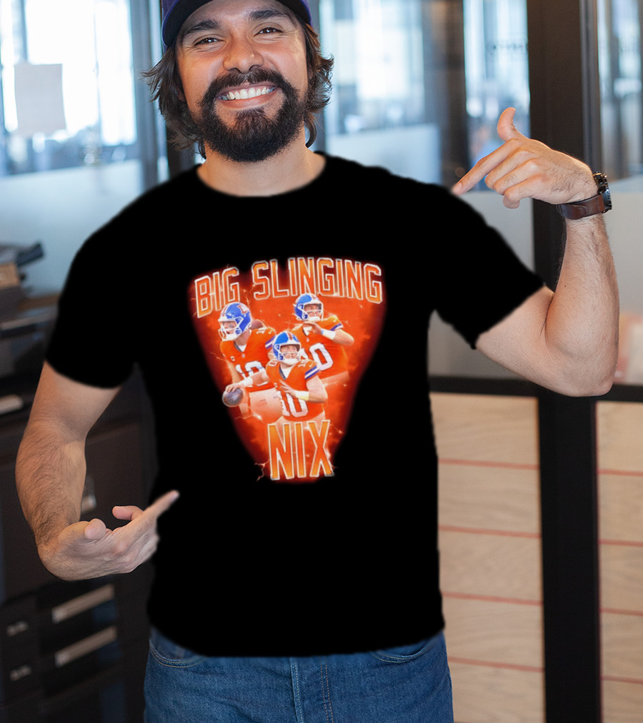 Denver Broncos Big Slinging Bo Nix Collage T-Shirt