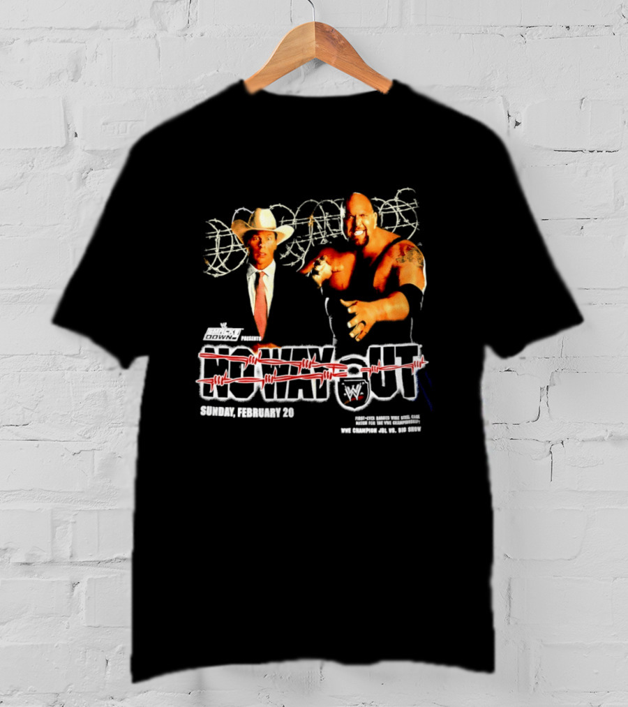 WWE No Way Out 2005 John Bradshaw Layfield Vs Big Show February 20 SmackDown Barbed Wire Match T-Shirt
