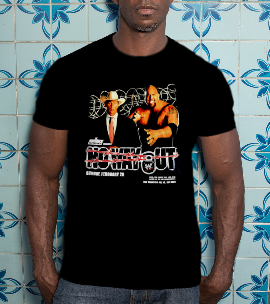 WWE No Way Out 2005 John Bradshaw Layfield Vs Big Show February 20 SmackDown Barbed Wire Match T-Shirt