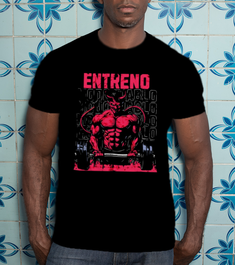 Entreno Modo Diablo Bodybuilder Devil Weightlifting T-Shirt