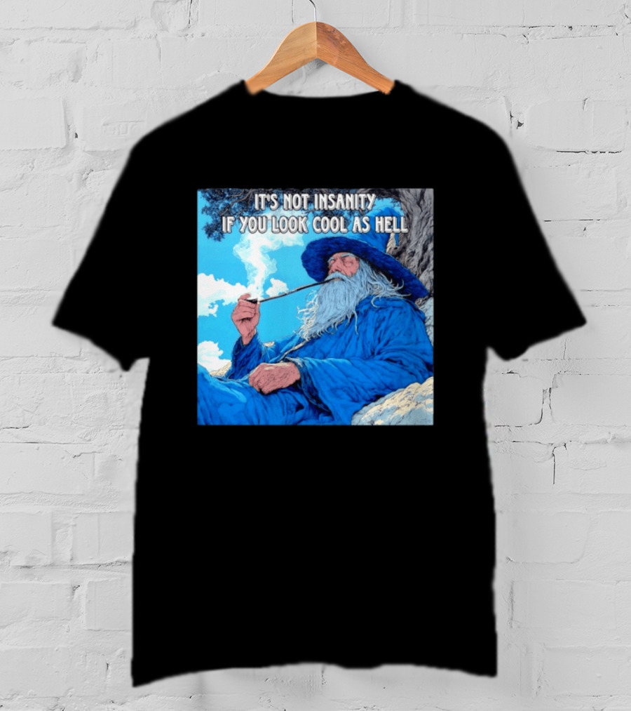 It's Not Insanity If You Look Cool As Hell Wizard Smoking Pipe T-Shirt
