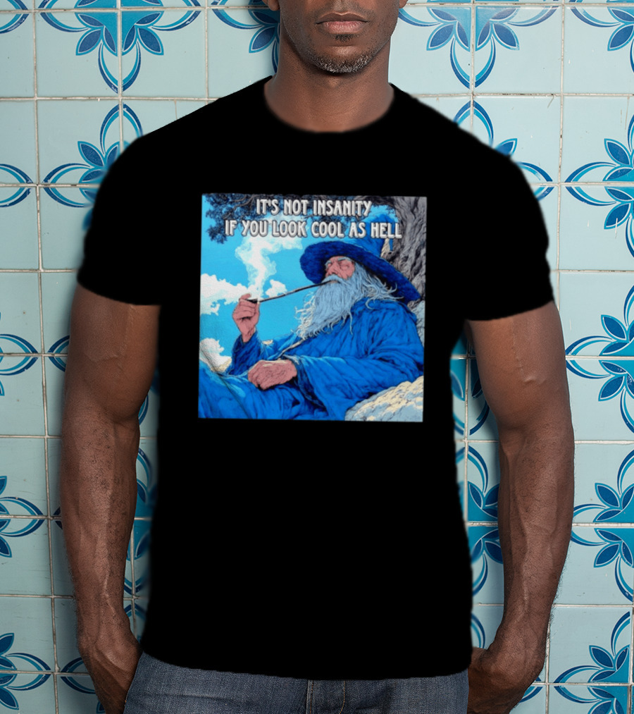 It's Not Insanity If You Look Cool As Hell Wizard Smoking Pipe T-Shirt