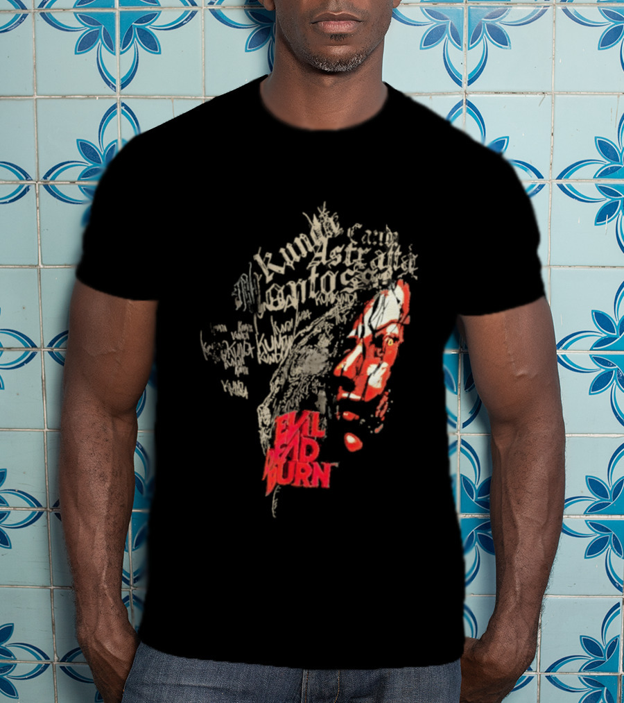 Kunda Astaroth Manto Satta Evil Dead Burn Face Typographic T-Shirt