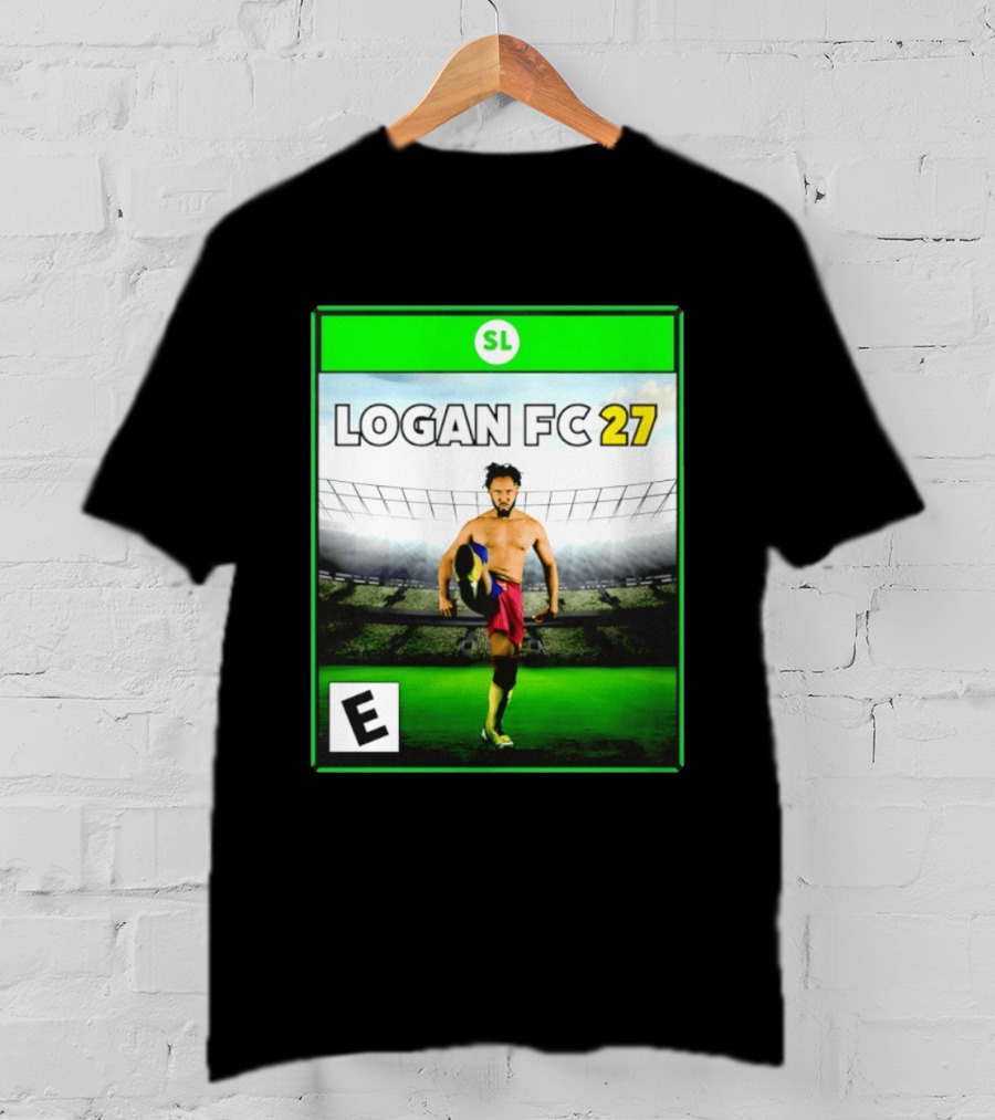 LOGAN FC 27 Soccer Game Box Art With Player In Stadium T-Shirt