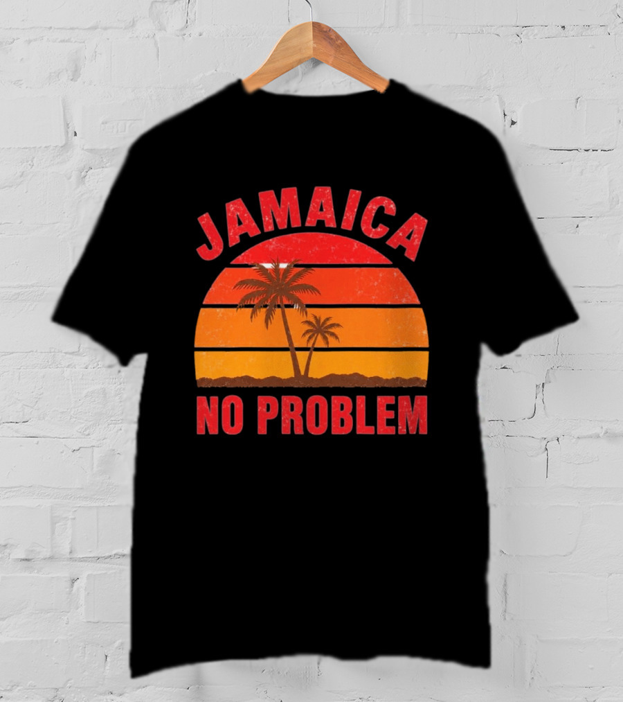 Jamaica No Problem Sunset Palm Trees Vintage Island Vibes T-Shirt