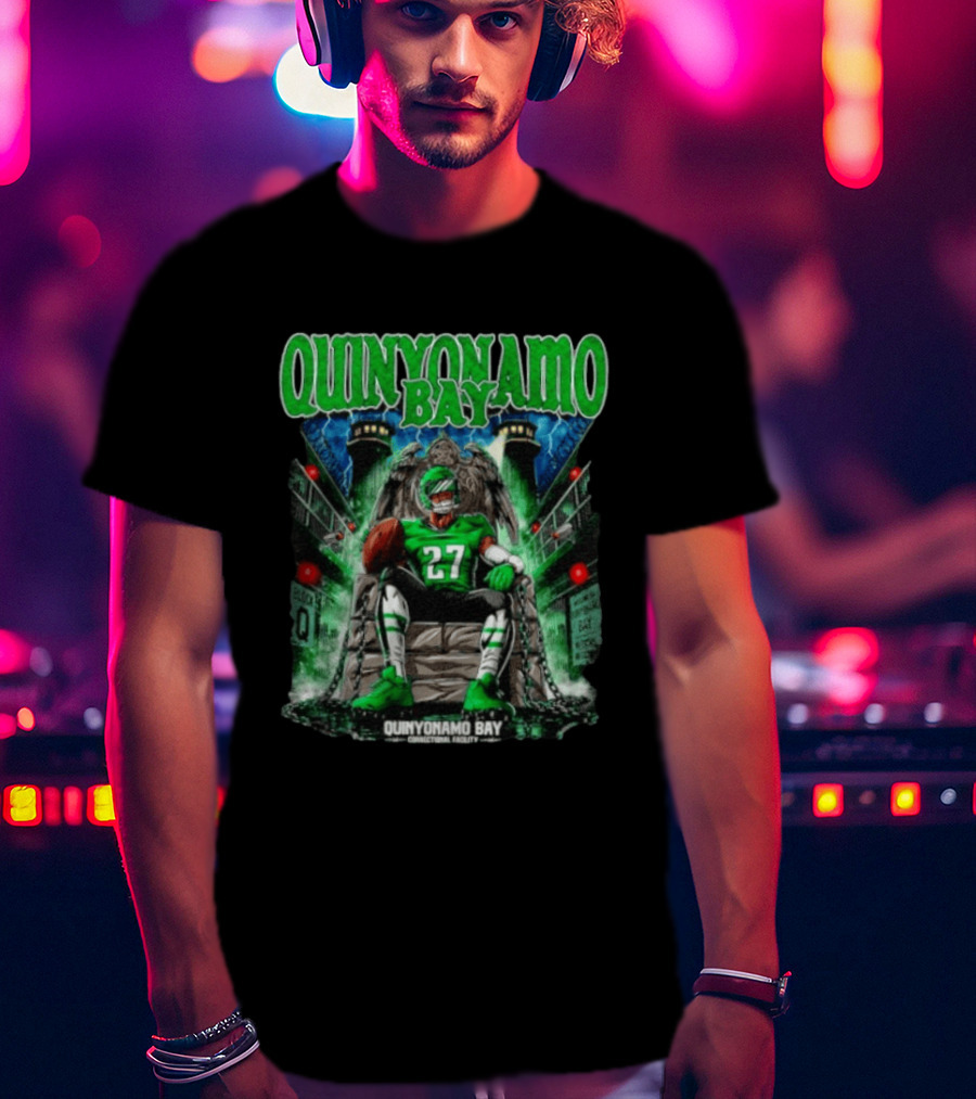 Quinyonamo Bay No 27 Correctional Facility Philly Sports Football T-Shirt