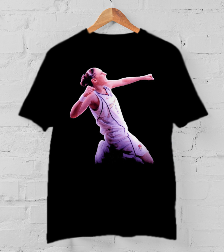 Taurasi Number 5 White Jersey Phoenix Mercury Victory Pose T-Shirt