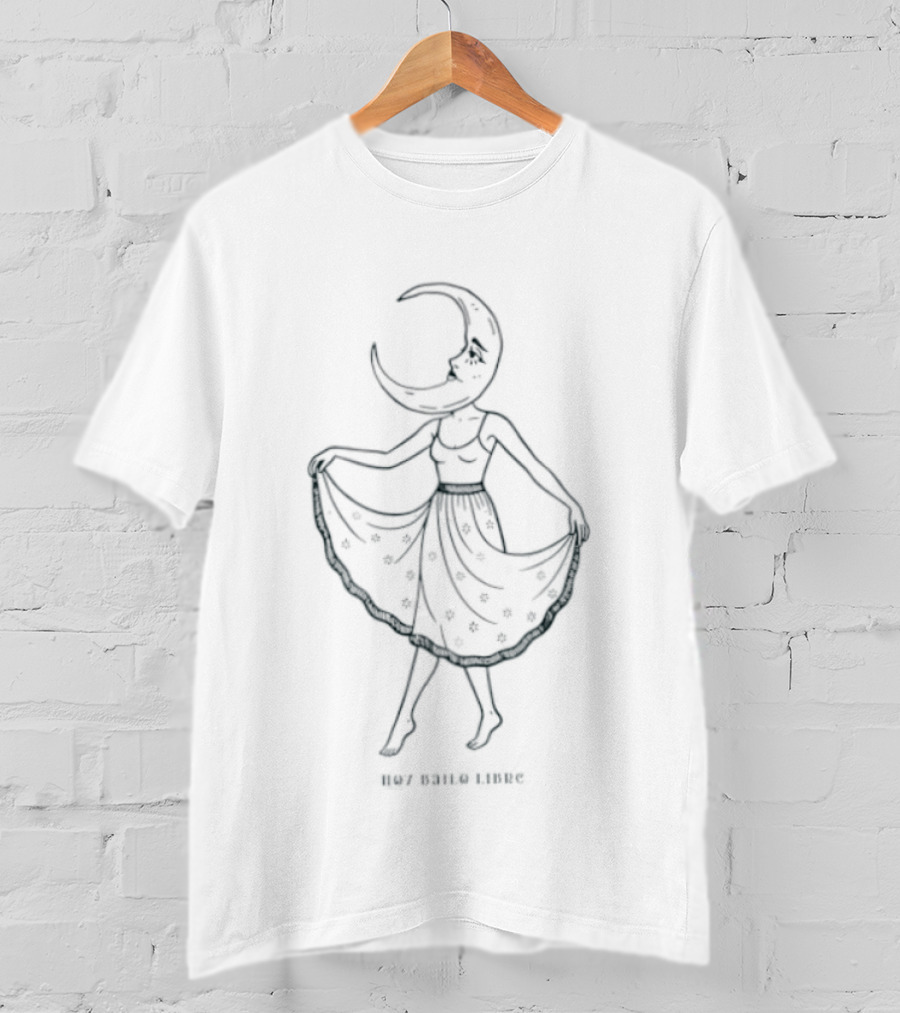 Hoy Bailo Libre Dancing Moon Woman Celestial Skirt T-Shirt
