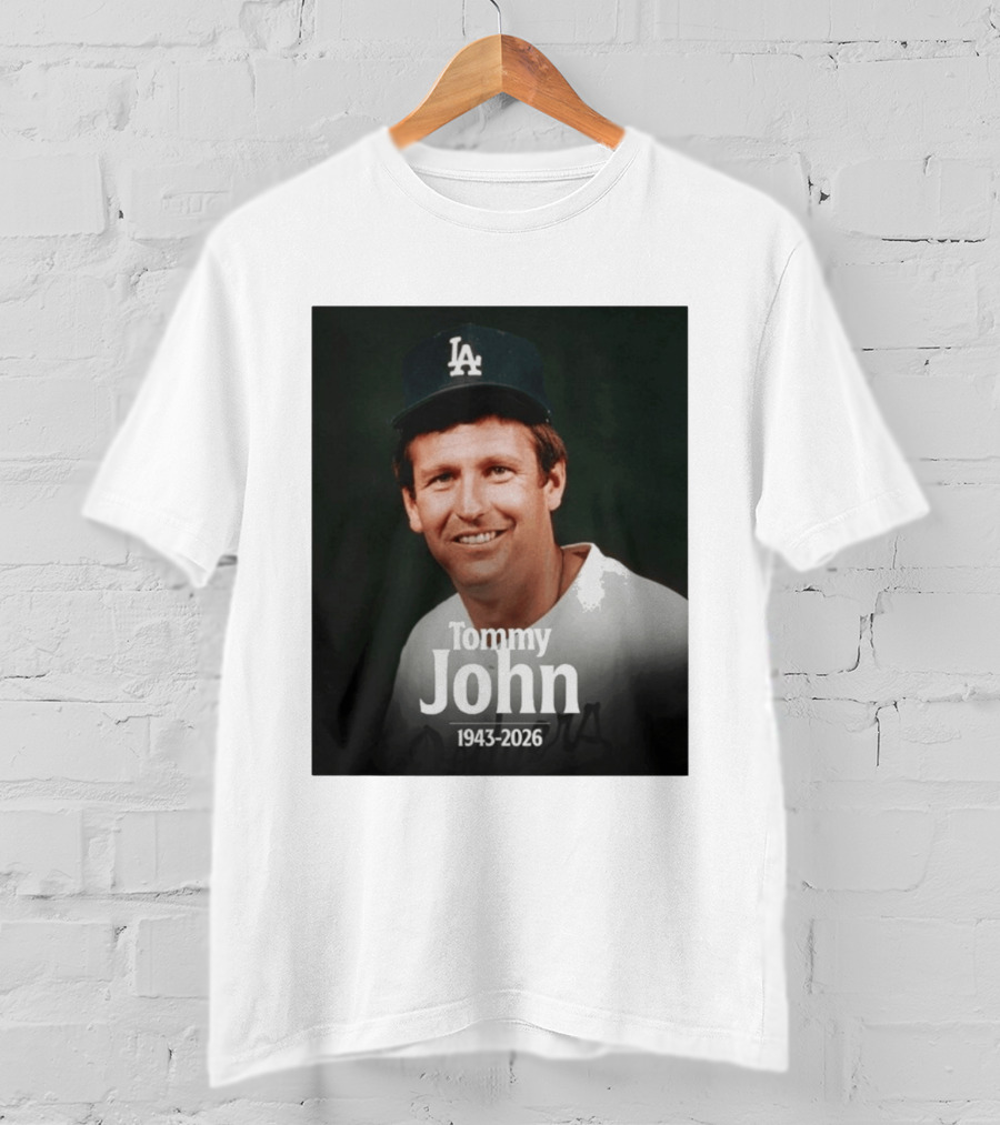 Tommy John 1943 2026 Los Angeles Baseball Memoriam T-Shirt