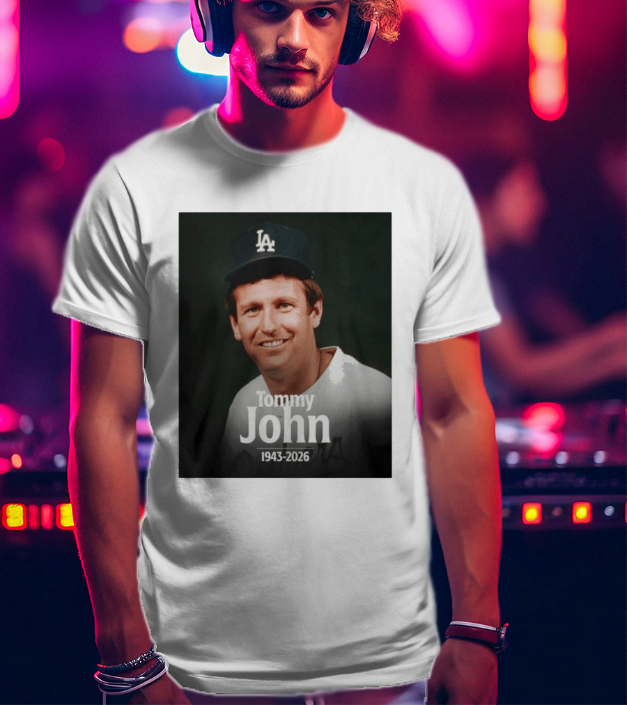 Tommy John 1943 2026 Los Angeles Baseball Memoriam T-Shirt